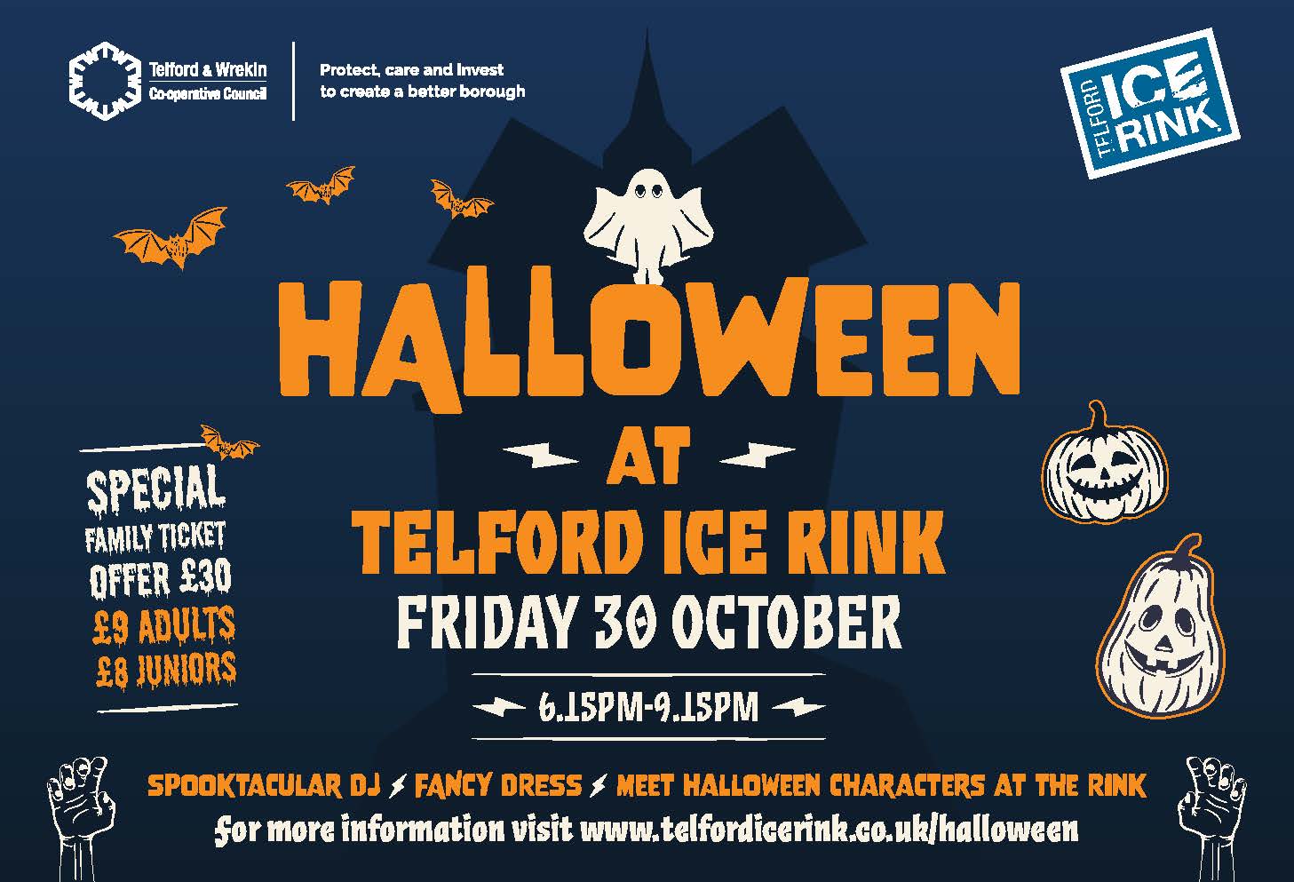 Ice rink halloween banner